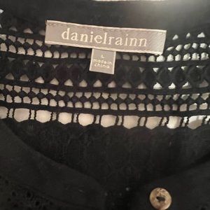 Daniel Rainn Deep Green Blouse with Heavy Lace Bodice Size L